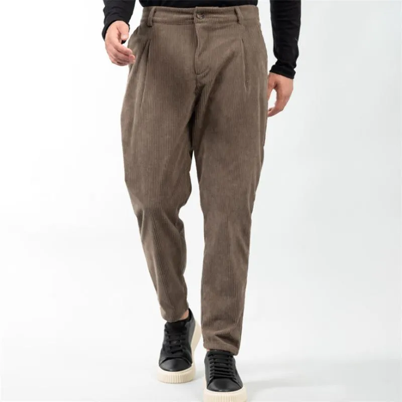 Men's Vintage Solid Corduroy Pleated Slim Tapered Pants 47884431M sold by Manly product image thumbnail 4