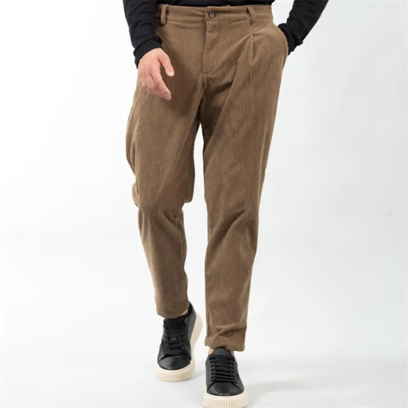 Men's Vintage Solid Corduroy Pleated Slim Tapered Pants 47884431M sold by Manly product image thumbnail 3