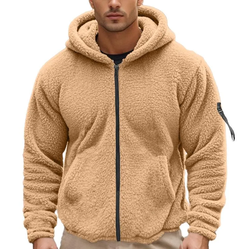 Men's Casual Fleece Loose Zip Hooded Jacket 59493801M sold by Manly product image thumbnail 2