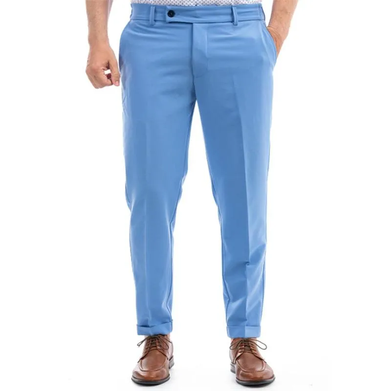 Men's Casual Breathable Mid-rise Straight Suit Pants 22522198M sold by Manly