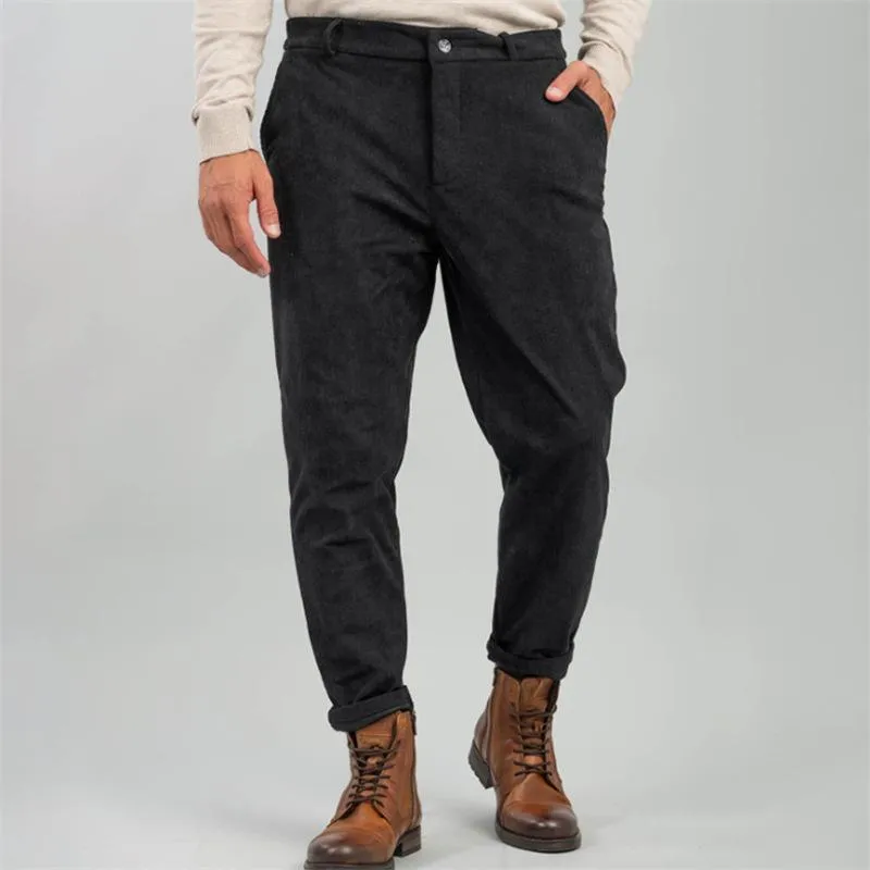Men's Vintage Solid Color Corduroy Slim Fit Skinny Pants 70178435M sold by Manly product image thumbnail 3