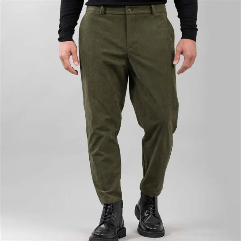 Men's Vintage Solid Color Corduroy Slim Fit Skinny Pants 70178435M sold by Manly product image thumbnail 2