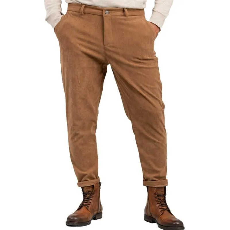 Men's Vintage Solid Color Corduroy Slim Fit Skinny Pants 70178435M sold by Manly