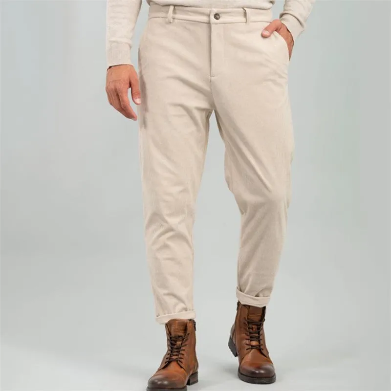 Men's Vintage Solid Color Corduroy Slim Fit Skinny Pants 70178435M sold by Manly product image thumbnail 4