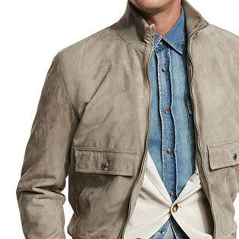 Men's Suede Stand Collar Jacket 37163693U sold by Manly product image thumbnail 3