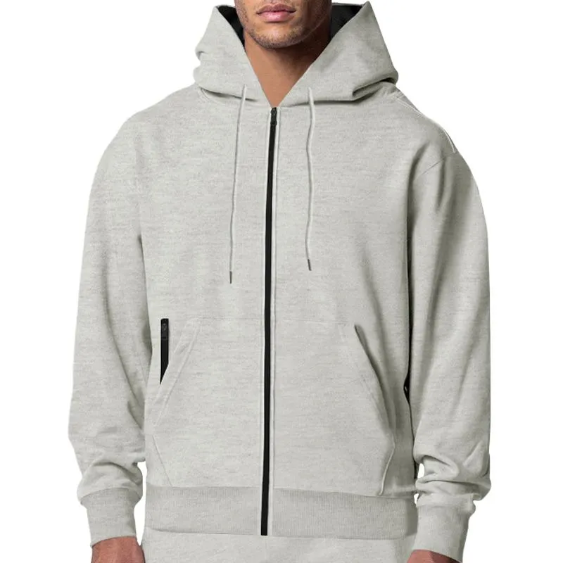 Men's Solid Fleece Long Sleeve Hoodie 21751650U sold by Manly