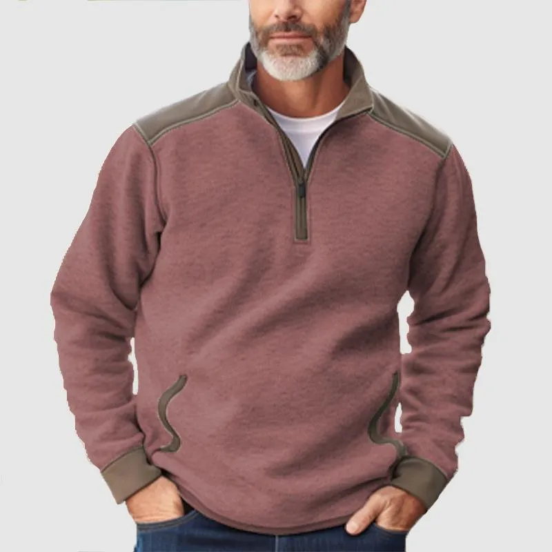 Men's Casual Colorblock Zipper Stand Collar Long Sleeve Sweatshirt 92322304Y sold by Manly product image thumbnail 5