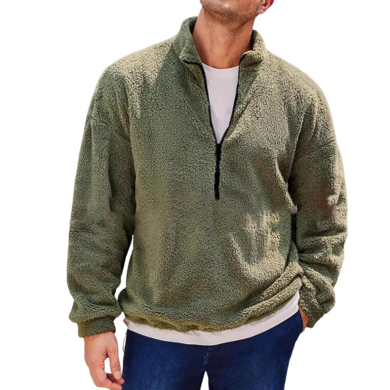 Men's Casual Polar Fleece Half Zip Collar Long Sleeve Sweatshirt 43413335Y sold by Manly