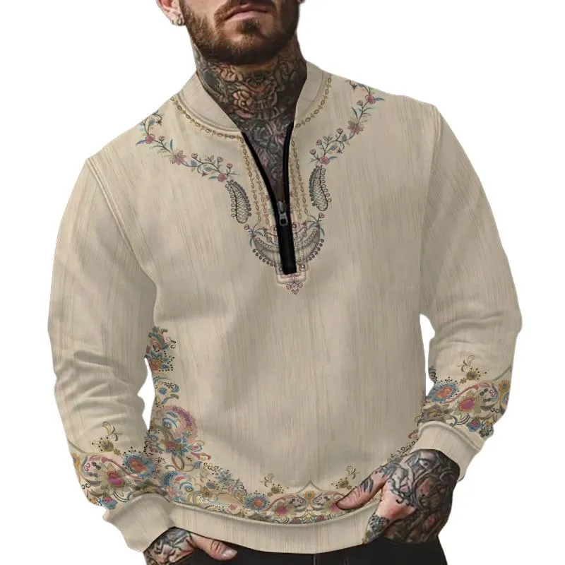 Men's Loose Zipper Printed Sweatshirt 39194548X sold by Manly product image thumbnail 3