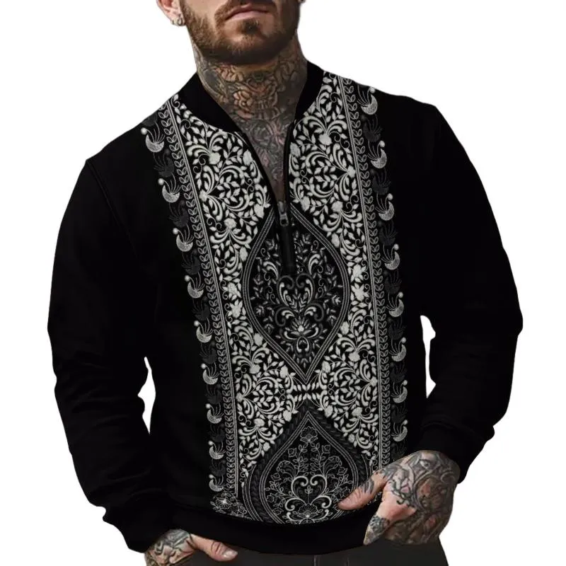 Men's Loose Zipper Printed Sweatshirt 39194548X sold by Manly product image thumbnail 4