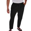 Men's Solid Color Cotton and Linen Drawstring Straight Pants 13578529X sold by Manly