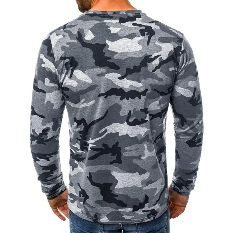 Men's Camouflage Crew Neck Tactical Long Sleeve T-Shirt 76717863X sold by Manly product image thumbnail 5
