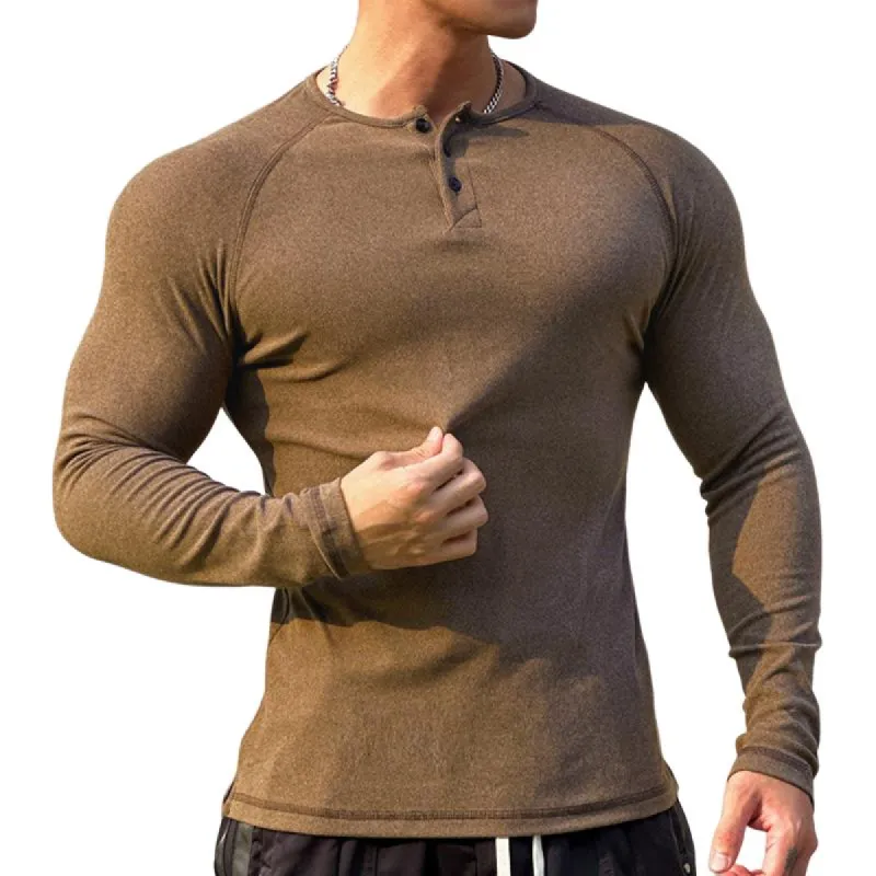 Men's Fleece Elastic Long-sleeved T-shirt 93928430U sold by Manly