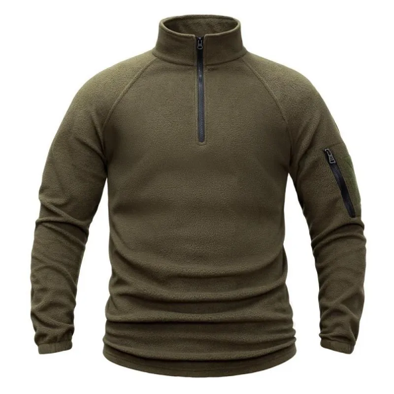 Men's Solid Color Outdoor Polar Fleece Stand Collar Sweatshirt 61469328Y sold by Manly