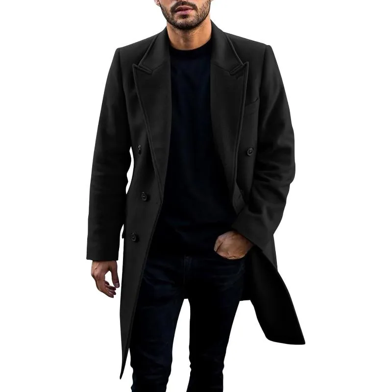 Men's Casual Solid Color Lapel Double Breasted Coat 64256072Y sold by Manly product image thumbnail 3