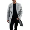 Men's Casual Solid Color Lapel Double Breasted Coat 64256072Y sold by Manly