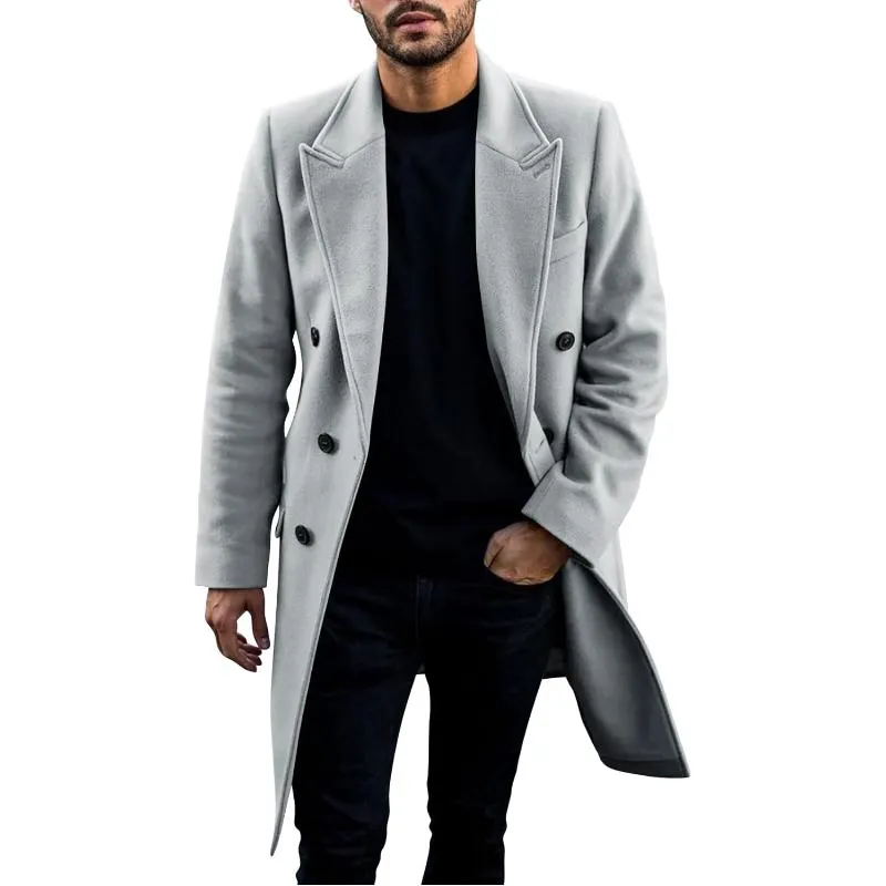Men's Casual Solid Color Lapel Double Breasted Coat 64256072Y sold by Manly product image thumbnail 2