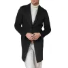 Men's Casual Mid-Length Woolen Single-Breasted Coat 01709100Y sold by Manly