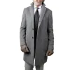 Men's Casual Mid-Length Woolen Single-Breasted Coat 01709100Y sold by Manly
