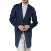 Men's Casual Mid-Length Woolen Single-Breasted Coat 01709100Y sold by Manly