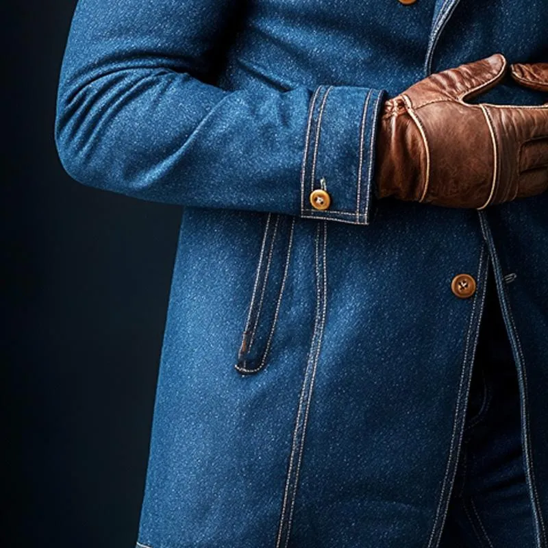 Men's Vintage Washed Denim Double Breasted Blazer 10712100X sold by Manly product image thumbnail 3