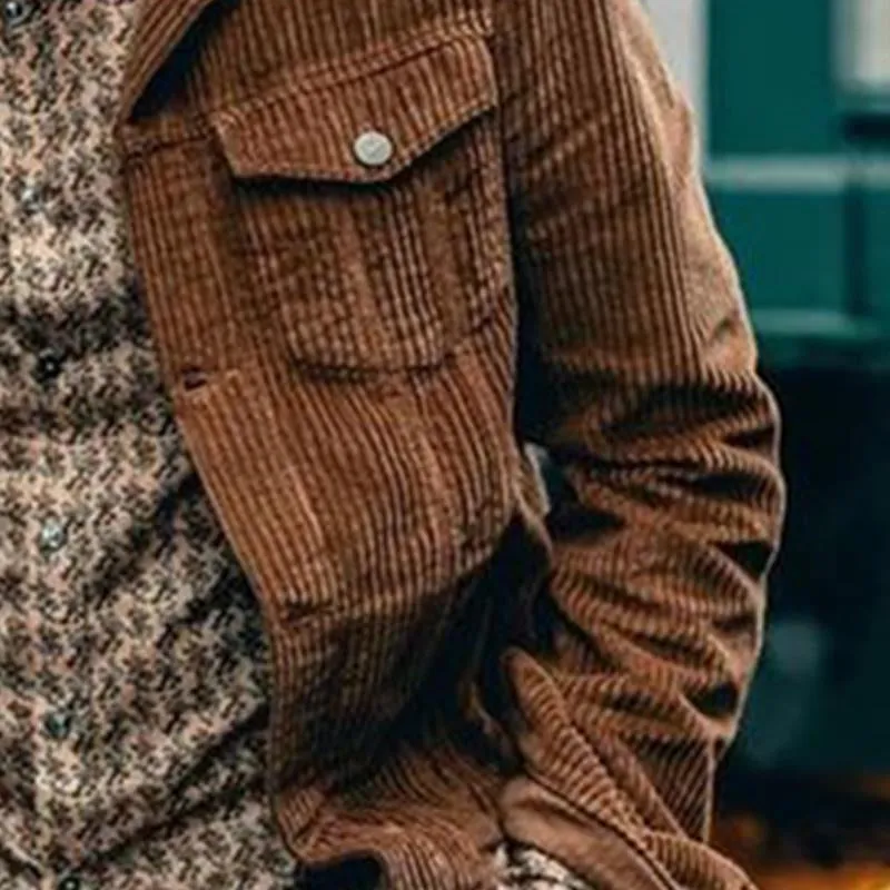 Men's Corduroy Vintage Lapel Shirt Jacket 08103998X sold by Manly product image thumbnail 3