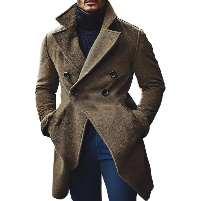 Ben Sherman Men's Brenton Double Breasted Wool Overcoat