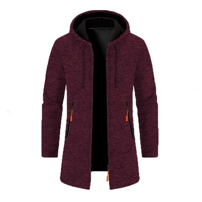 Men's Loose Hooded Zipper Mid-Length Coat 70465461X sold by Manly product image thumbnail 5
