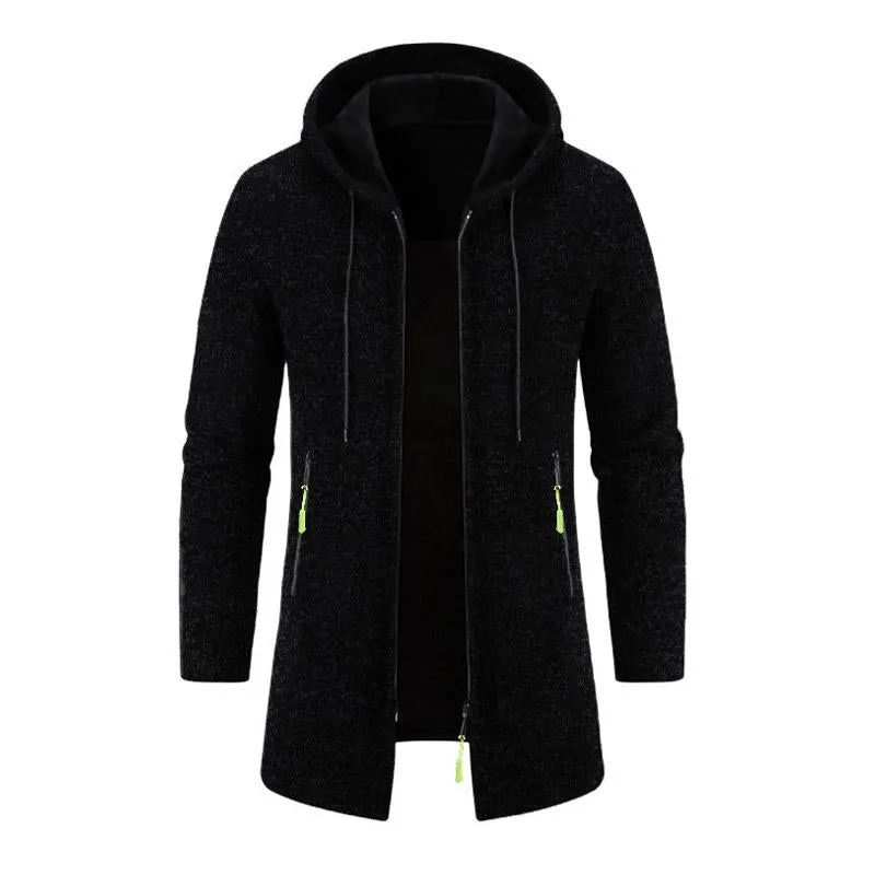 Men's Loose Hooded Zipper Mid-Length Coat 70465461X sold by Manly product image thumbnail 4