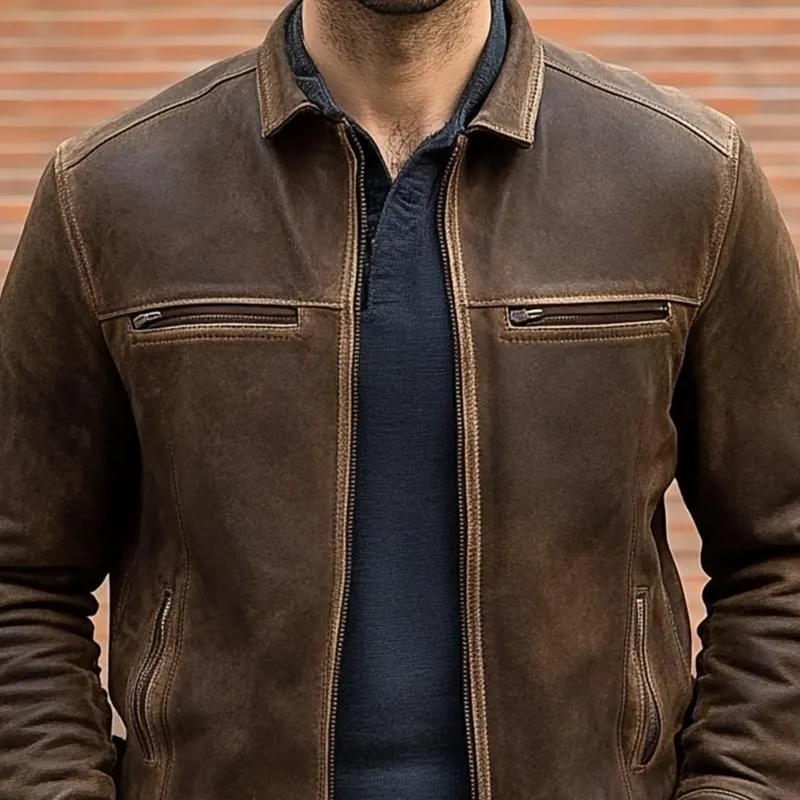 Men's Vintage Multi-Pocket Leather Jacket 99899299U sold by Manly product image thumbnail 3