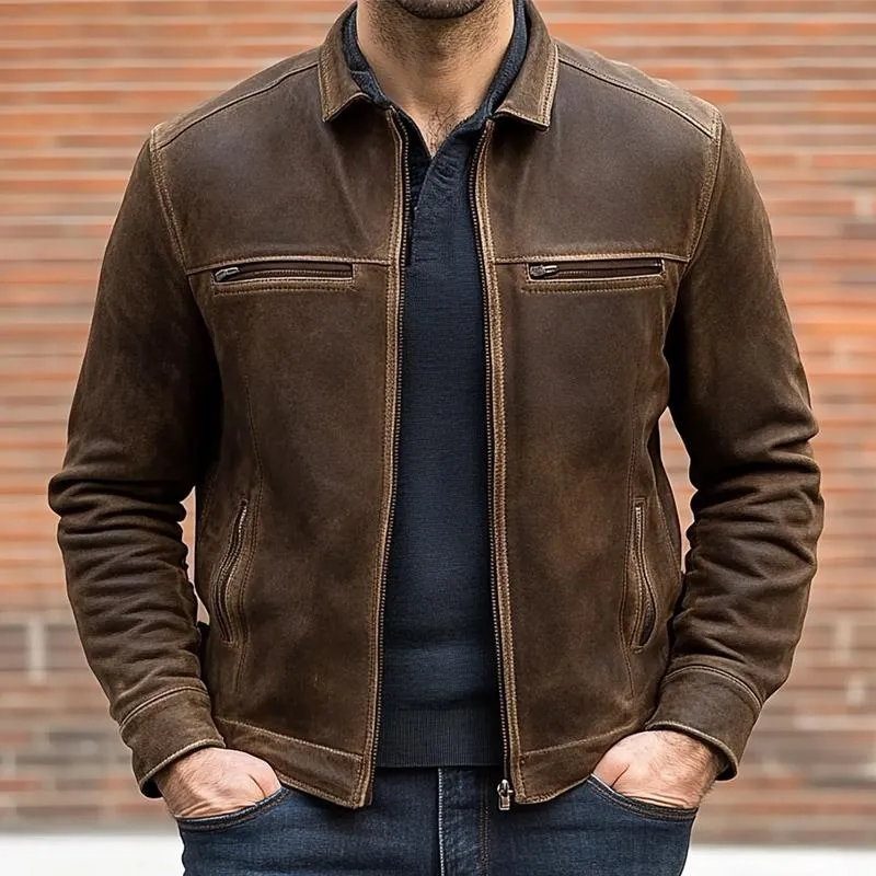 Men's Vintage Multi-Pocket Leather Jacket 99899299U sold by Manly product image thumbnail 2