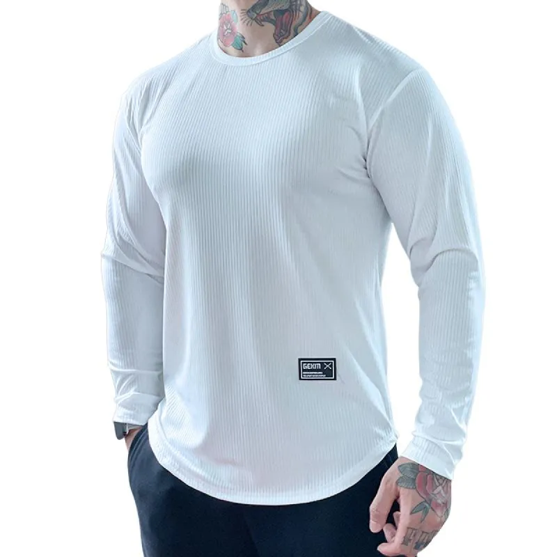 Men's Outdoor Quick-drying Striped Long-sleeved T-shirt 71995766U sold by Manly