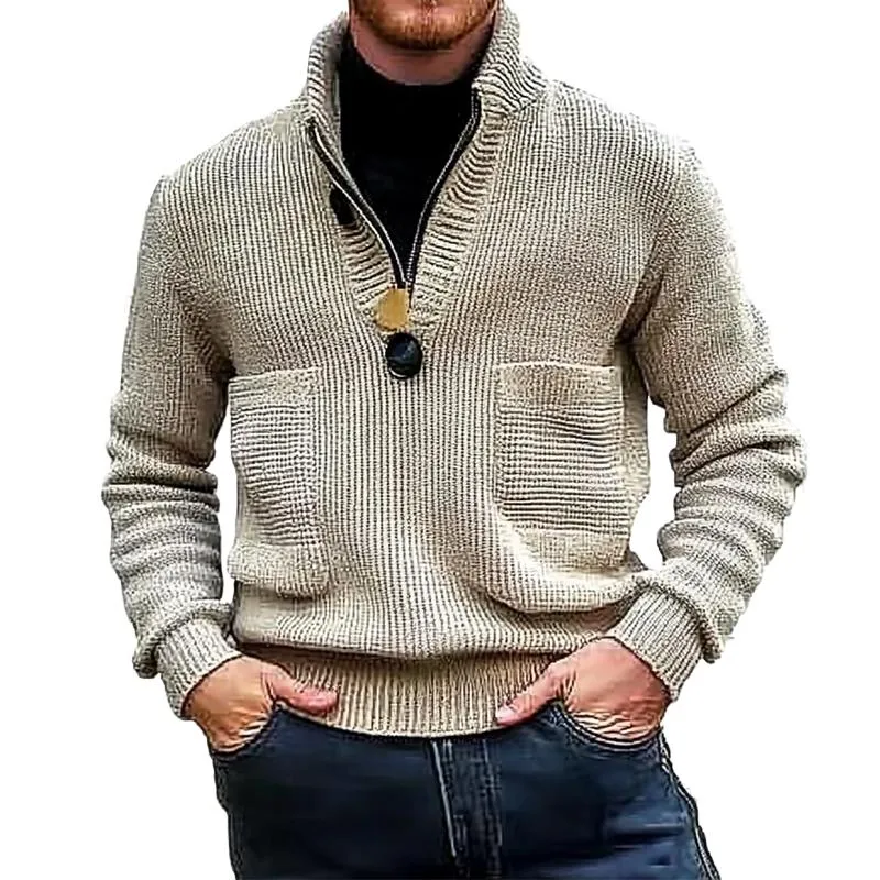 Men's Stand Collar Casual Sweater 44045501U sold by Manly