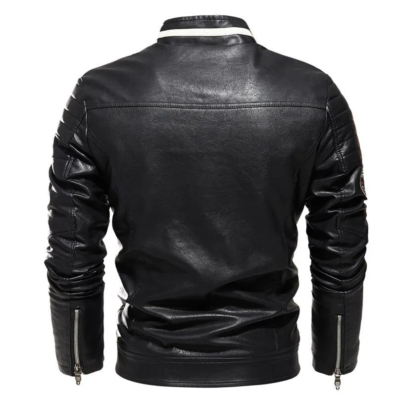 Men's Autumn Winter Motorcycle Fleece Leather Jacket 48685615U sold by Manly product image thumbnail 5