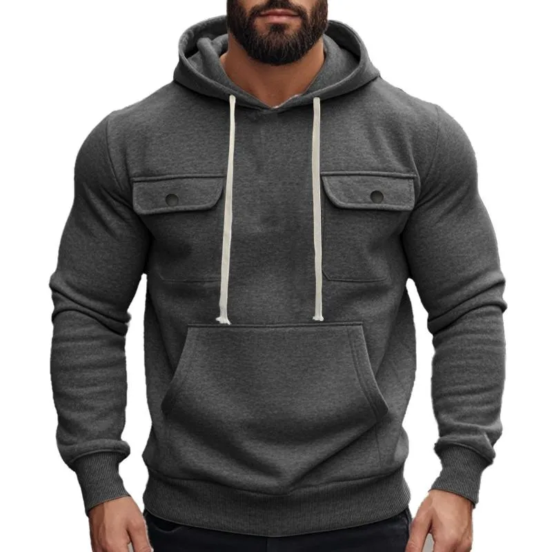 Men's Casual Outdoor Multi-pocket Slim Fit Sports Hoodie 46698010M sold by Manly product image thumbnail 3