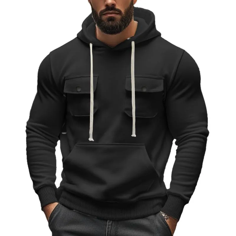 Men's Casual Outdoor Multi-pocket Slim Fit Sports Hoodie 46698010M sold by Manly product image thumbnail 2