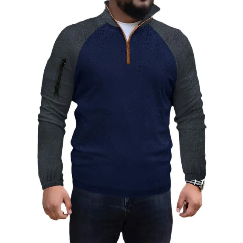 Men's Casual Half-zip Stand Collar Slim Fit Tactical Sweatshirt 53845407M sold by Manly