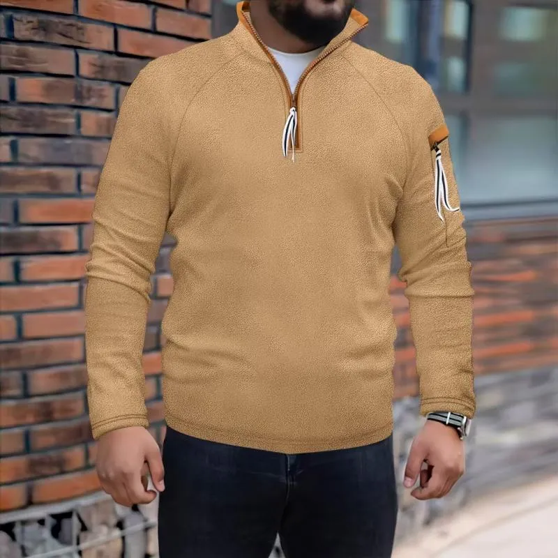 Men's Casual Outdoor Half Zip Stand Collar Tactical Sweatshirt 26165114M sold by Manly product image thumbnail 5