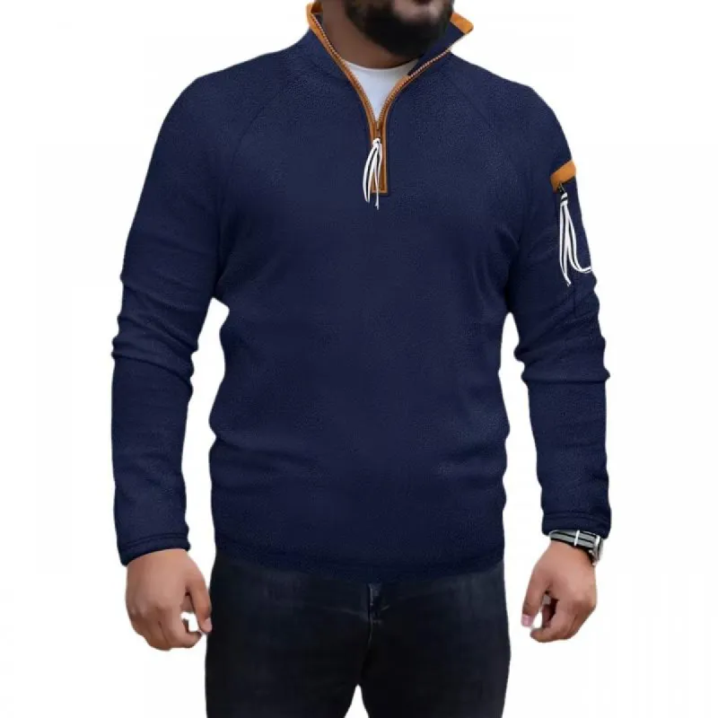 Men's Casual Outdoor Half Zip Stand Collar Tactical Sweatshirt 26165114M sold by Manly