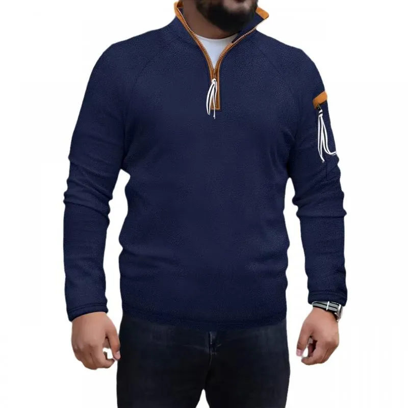 Men's Casual Outdoor Half Zip Stand Collar Tactical Sweatshirt 26165114M sold by Manly