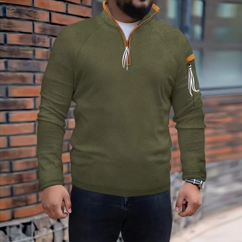 Men's Casual Outdoor Half Zip Stand Collar Tactical Sweatshirt 26165114M sold by Manly product image thumbnail 4