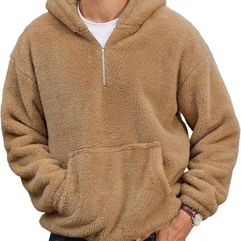 Men's Casual Outdoor Zipper Loose Pullover Plush Hoodie 30125597M sold by Manly product image thumbnail 3