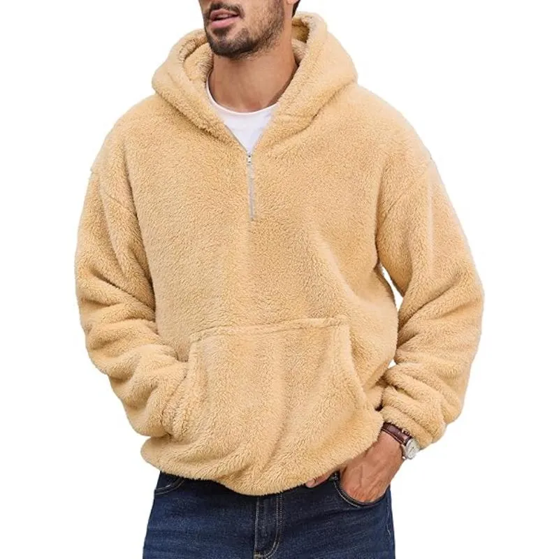 Men's Casual Outdoor Zipper Loose Pullover Plush Hoodie 30125597M sold by Manly product image thumbnail 2