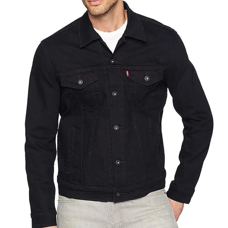 Men's Vintage Single Breasted Lapel Denim Jacket 27082666X sold by Manly product image thumbnail 4