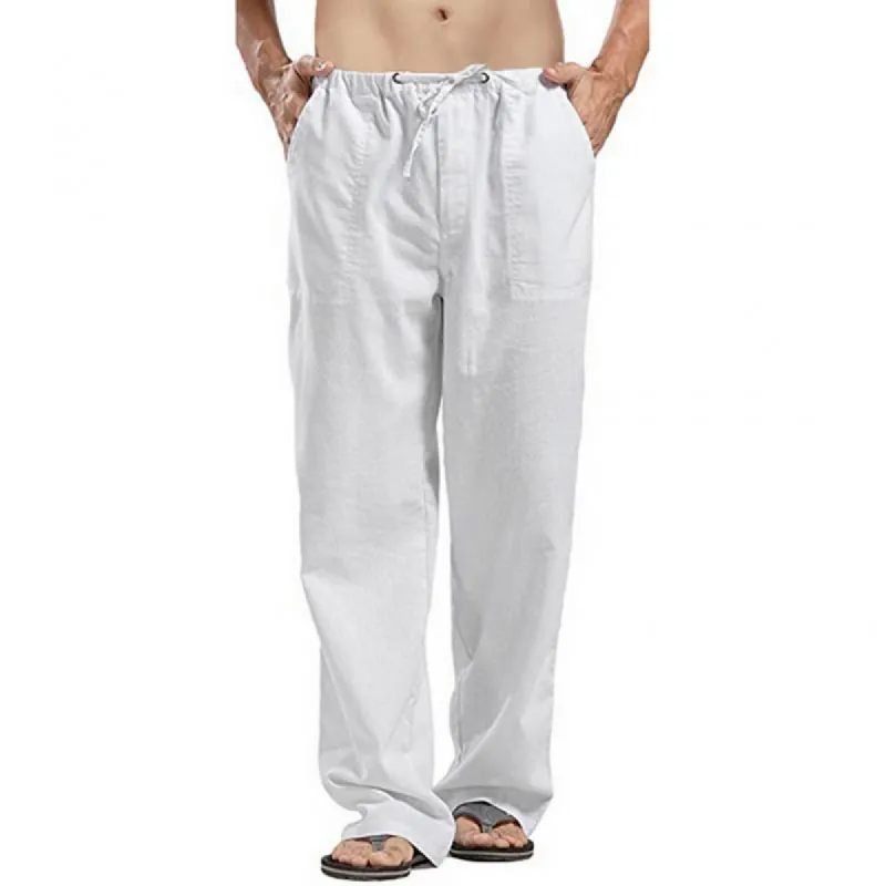 Men's Casual Solid Color Loose Trousers 58076074M sold by Manly