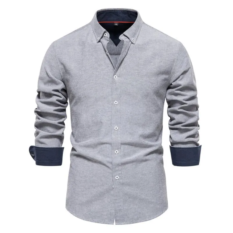 Men's Casual Solid Color Long Sleeve Lapel Shirt 67568184X sold by Manly
