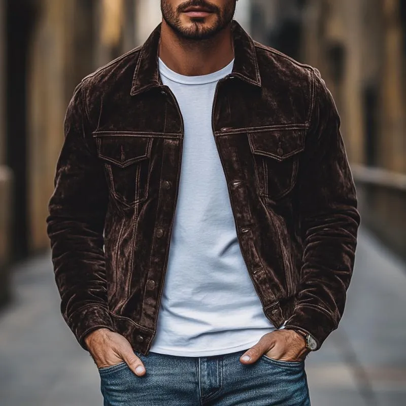 Men's Vintage Velvet Lapel Single Breasted Slim Fit Jacket 50796191M sold by Manly product image thumbnail 4