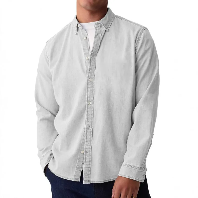 Men's Solid Color Lapel Long Sleeve Casual Shirt 94827867Z sold by Manly product image thumbnail 3