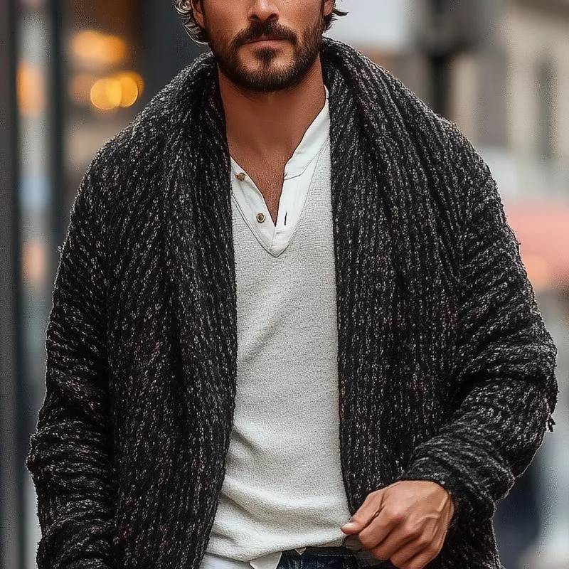 Men's Fashionable Loose Knitted Long Sleeve Casual Shawl Cardigan 78575413Z sold by Manly product image thumbnail 3