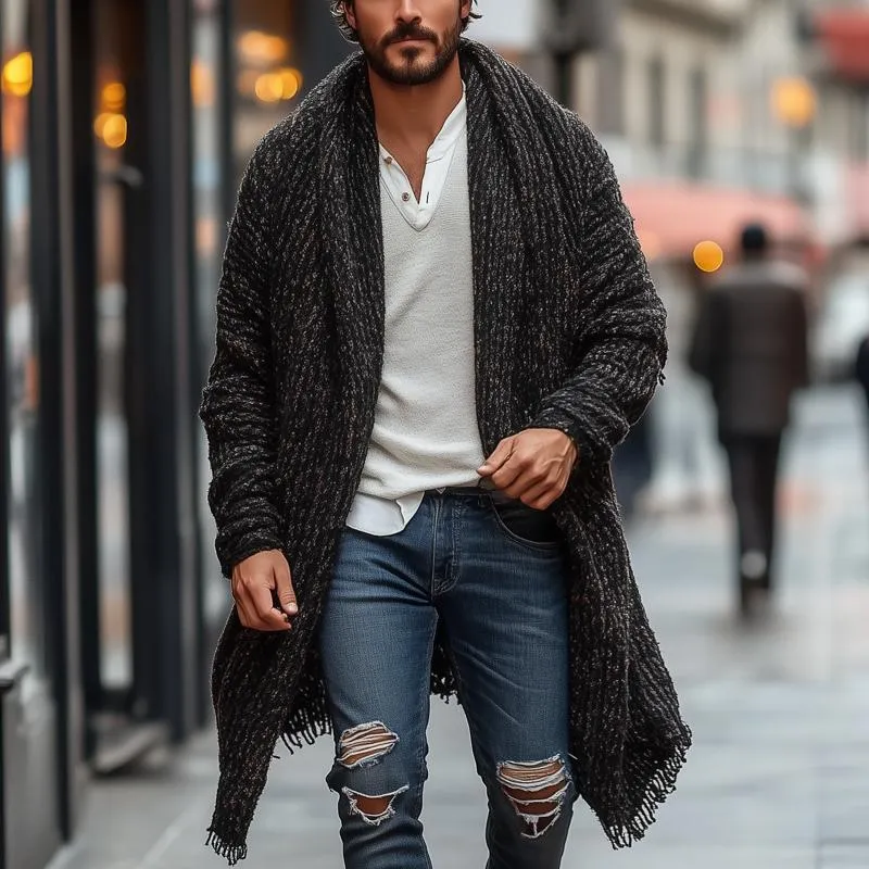 Men's Fashionable Loose Knitted Long Sleeve Casual Shawl Cardigan 78575413Z sold by Manly product image thumbnail 2